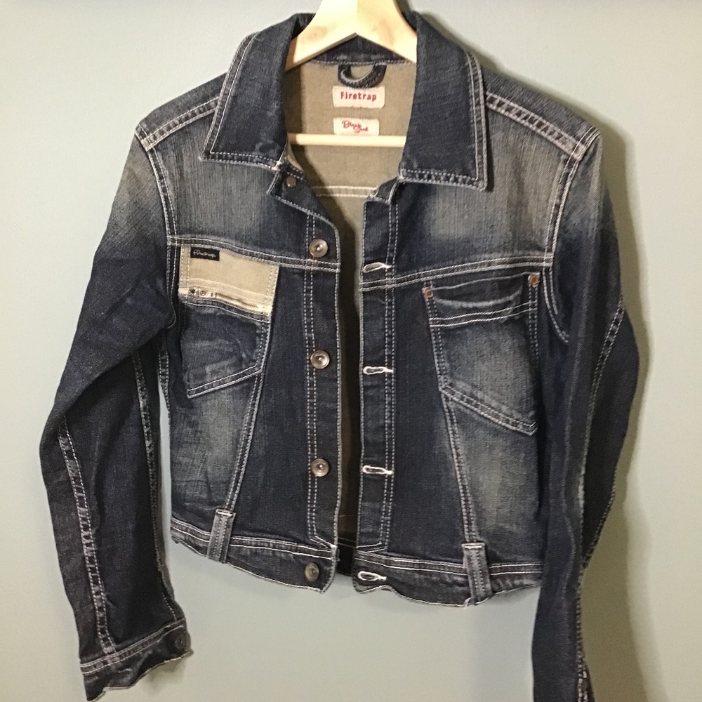 Firetrap Distressed faded denim jean jacket